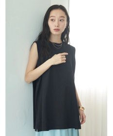 earth music&ecology ボクシーノースリーブチュニック