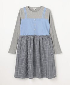 組曲 KIDS 【150-170㎝】チェックドッキング ワンピース