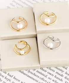 Phoebe 2ラインパールイヤーカフ　ローズゴールド