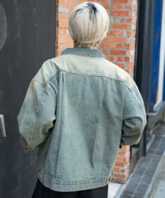 WEGO 【ユニセックス着用ITEM/MLサイズ展開】ヴィンテージライクBIGデニムジャケット