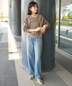 AMERICAN HOLIC ソフトコットンスウェットライクニットトップス