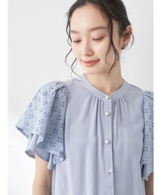 earth music&ecology レースラッフルブラウス