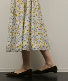 GRACE CONTINENTAL シアーフラワープリントジャガードフレアスカート