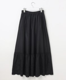 自由区 L 【カタログ掲載・接触冷感・洗える】エンブロイダリーローンティアード スカート