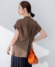 組曲 【洗える・涼感】シアーボイルバンドカラー ブラウス