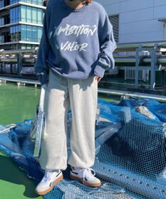 WEGO 【ウエストゴム】ヒップロゴスウェットパンツ