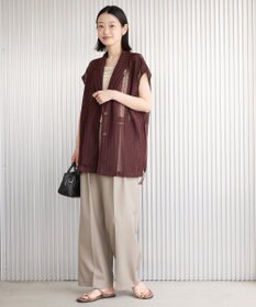 AMERICAN HOLIC 幾何学レースウエストドロストジャケット