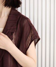 AMERICAN HOLIC 幾何学レースウエストドロストジャケット