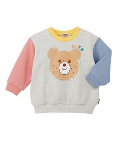 MIKI HOUSE HOT BISCUITS 【80-120cm】ビッグフェイスプリント 裏毛パイル素材 トレーナー