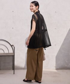 AMERICAN HOLIC 幾何学レースウエストドロストジャケット