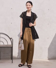 AMERICAN HOLIC 幾何学レースウエストドロストジャケット