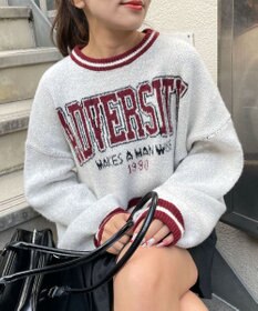 WEGO ラインリブフラッフィーショートニット