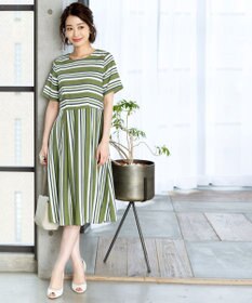 Tiaclasse L 【洗える】 1枚でサマになるマルチボーダーワンピース