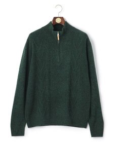J.PRESS MEN 【Cash Lamb's Wool】ケーブルハーフジップ ニット