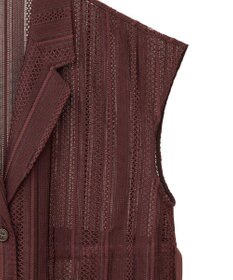 AMERICAN HOLIC 幾何学レースウエストドロストジャケット