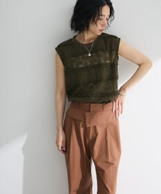 Green Parks ・ＳＵＧＡＲ　ＳＰＯＯＮ　フリルレースノースリーブ