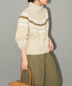 Green Parks ノルディック柄ジャガード織ニット