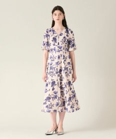GRACE CONTINENTAL フラワープリントフレアワンピース