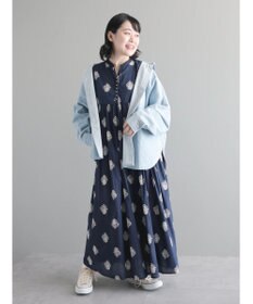 CRAFT STANDARD BOUTIQUE インド綿混フラワーモチーフワンピース