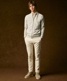 JOSEPH ABBOUD 【キングサイズ・洗える/軽い】シェニールヤーンジャカード ジップ ブルゾン