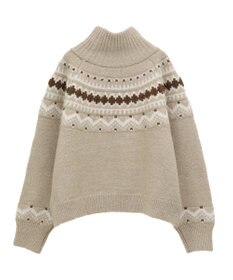 Green Parks ノルディック柄ジャガード織ニット