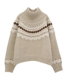 Green Parks ノルディック柄ジャガード織ニット