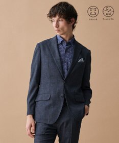 JOSEPH ABBOUD 【通気性/清涼/軽量/ストレッチ】クールピケストレッチジャケット ネイビー系3