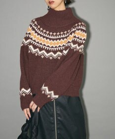 Green Parks ノルディック柄ジャガード織ニット