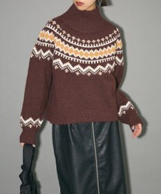 Green Parks ノルディック柄ジャガード織ニット