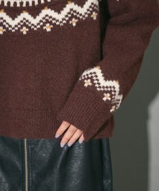 Green Parks ノルディック柄ジャガード織ニット