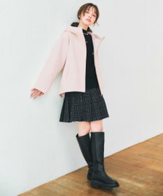 Feroux フード付きコクーンショート コート