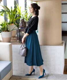 Tiaclasse L 【洗える】大人上品なスカラップレースコンビニット