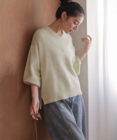 組曲 S フラッフィーファーＶネック ニット