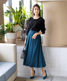 Tiaclasse L 【洗える】大人上品なスカラップレースコンビニット