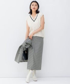23区 【洗える】コットンリリー Vネック ベスト