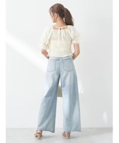 earth music&ecology フラワー刺繍ブラウス