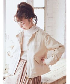 earth music&ecology パーカー付きミリタリーブルゾン