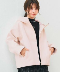 Feroux フード付きコクーンショート コート