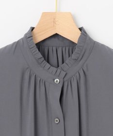 組曲 バウンディングシャーティング バンドカラーフリル ブラウス