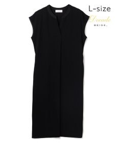 BEIGE， 【Lsize・セットアップ対応】CINDY / 配色ネック フレンチドレス