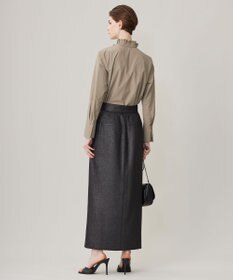 ICB 【洗える】コットンナイロンタイプライター デザインカラーブラウス