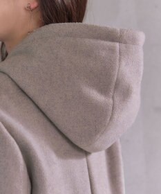 Tiaclasse L ウールライクフーデットショートコート