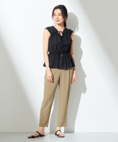 #Newans 【洗える】ジョーゼットテーパードパンツ