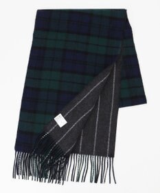 J.PRESS MEN リバーシブル カシミヤマフラー チェック×ストライプ