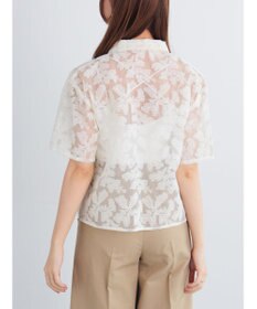 Te chichi オーガンジー刺繍ハーフスリーブシャツ