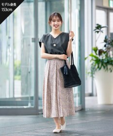 Tiaclasse 【洗える】異素材を組み合わせたカットソードッキングワンピース