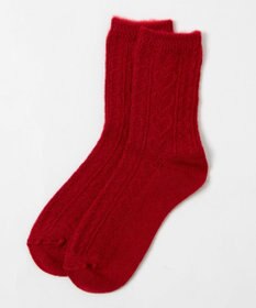 WEGO 【あったか】ぽかぽか裏起毛ハートケーブルソックス