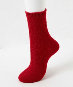 WEGO 【あったか】ぽかぽか裏起毛ハートケーブルソックス