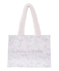 Maison de FLEUR ピンクマニアフリルスクエアトートMバッグ