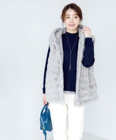 Tiaclasse L 【洗える】もっちり素材が肌触り抜群の配色ニットトップス